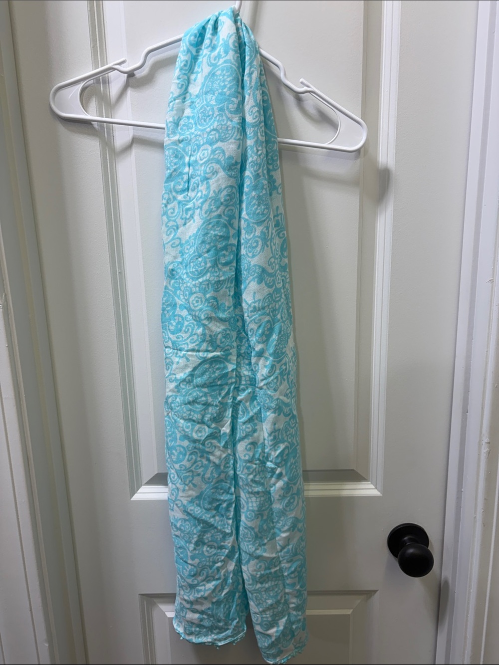 Disney Aqua and White Paisley Scarf
